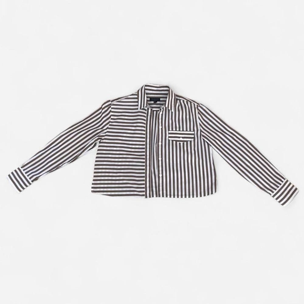 Rag & Bone Mina Stripe Crop Shirts - Picture 3 of 9